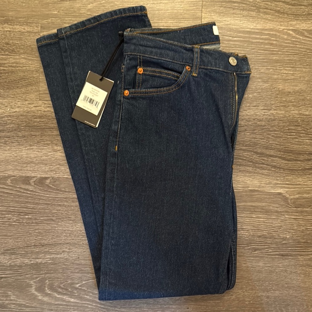 Re/Done 70’s Straight Leg Dark Blue Jeans. 30